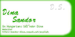 dina sandor business card